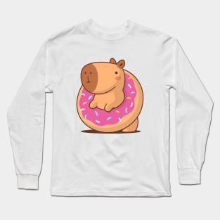 Donut Capybara Long Sleeve T-Shirt